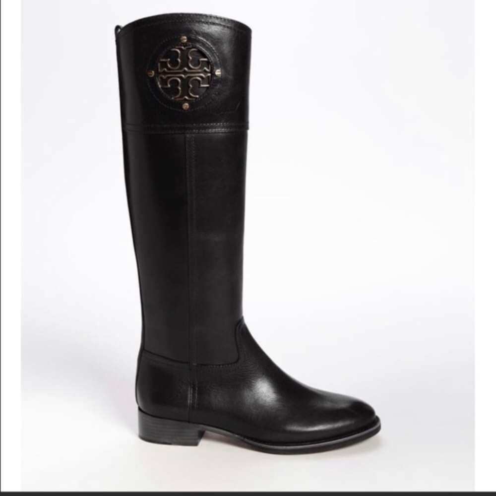 Tory Burch Kiernan Tall Riding Boots Black 7.5